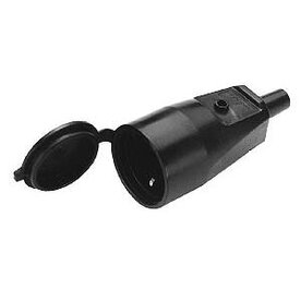 Randaarde PVC contrasteker met klepje zwart