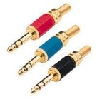 6.3mm-Stereo-Goud-Met-Veer-Rood