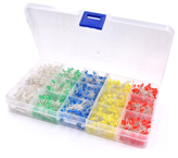 1000 Led's 3mm 5 kleuren in assortiment box