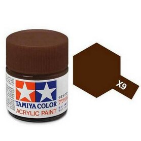 X9 Tamiya Acrylic Paint X-9 Brown Gloss 23ml