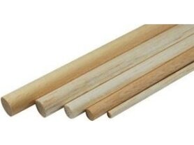 BALSA HOUT ROND 6 MM, 1 MTR