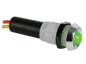 LED LAMP 12V GROEN KNIPPEREND - CHROMEN BEHUIZING LED LAMP 12V GROEN KNIPPEREND - CHROMEN BEHUIZING