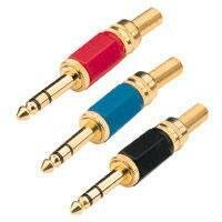 6.3mm Stereo Goud Met Veer Zwart 6.3mm Stereo Goud Met Veer Zwart