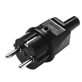 Randaarde PVC steker zwart