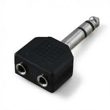 6.3mm Stereo Male Naar 2 X 3.5mm Stereo Female