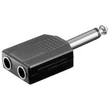 6.3mm Mono Male naar 2 X 6.3mm Stereo Female