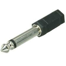 6.3mm Mono Male Naar 3.5mm Stereo Female