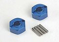 Wheel hubs, hex (blue-anodized, lightweight aluminum)  TRX1654X