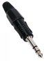 6.3mm Stereo Jack Metaal Zwart